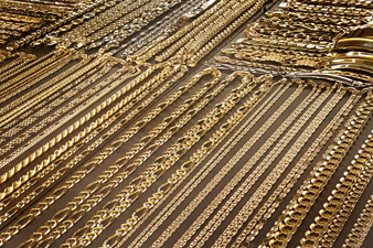 Large Selection of Gold Chains Photo.